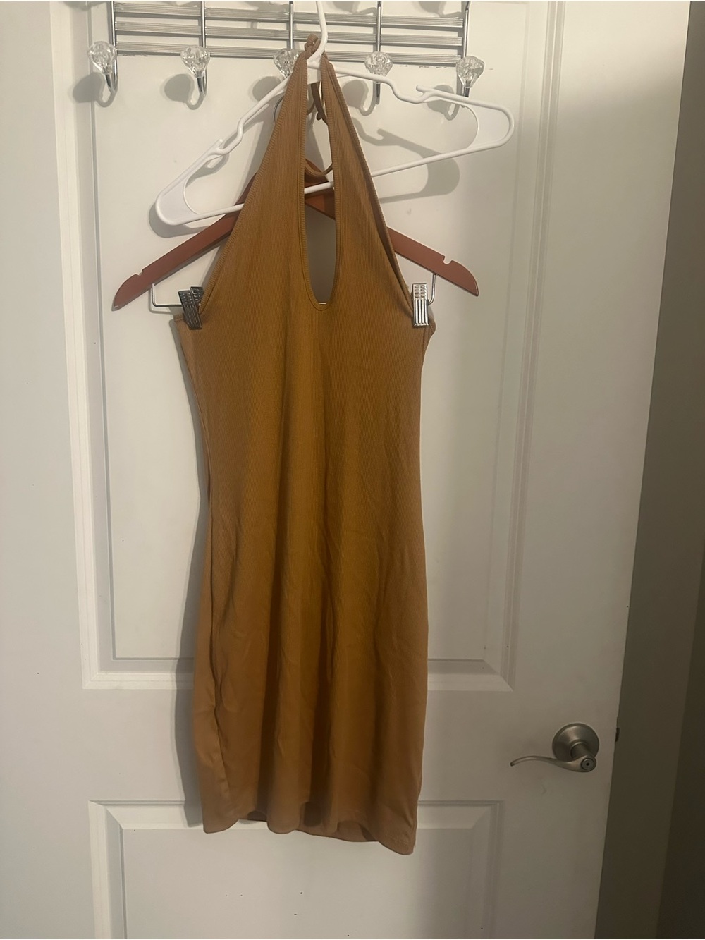 wild fable Halter Mini Dress in Mustard Brown